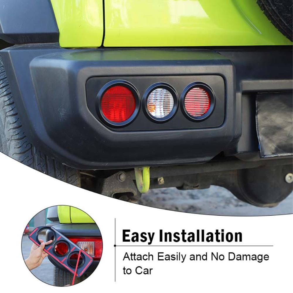 Car Tail Light Trim Decoration Cover for Suzuki Jimny 2019 2020 2021 2022 2023 Exterior Accessories, ABS Black