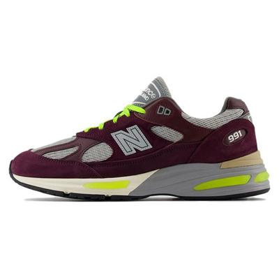 Patta x 991v2 Сделано в Англии Маринованная свекла Унисекс Кроссовки Красный Сигнально-желтый Дегустация вина U991PD2