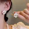Elegant Bijou Fashion White Petals Ear Stud Earrings  for Women Girl Gift Jewelry Wholesale