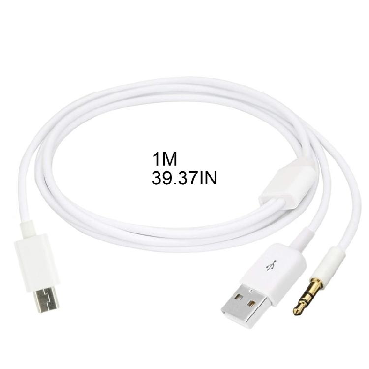 USB Charging Cord to Mini B Male &3.5mm Plugs Audio Cable Mini Usb Speaker Cable
