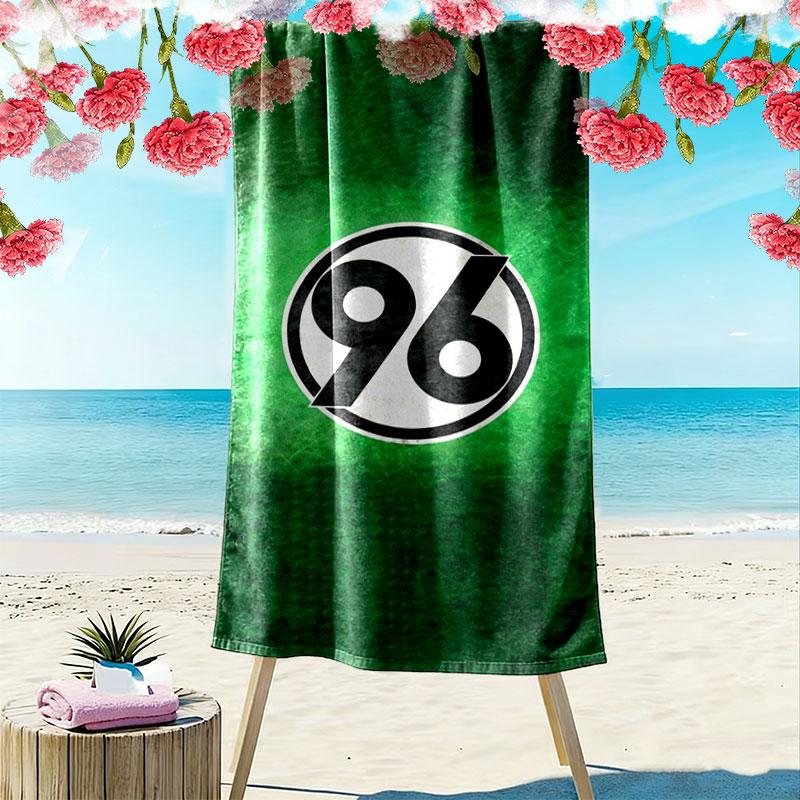 Пляжное полотенце Hannover 96, Большое, Мягкое, Быстросохнущее, для Пляжа, Кемпинга, Плавания