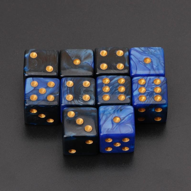 10pcs 15mm Multicolor Acrylic Cube Dice Beads Six Sides Portable Table Games Toy
