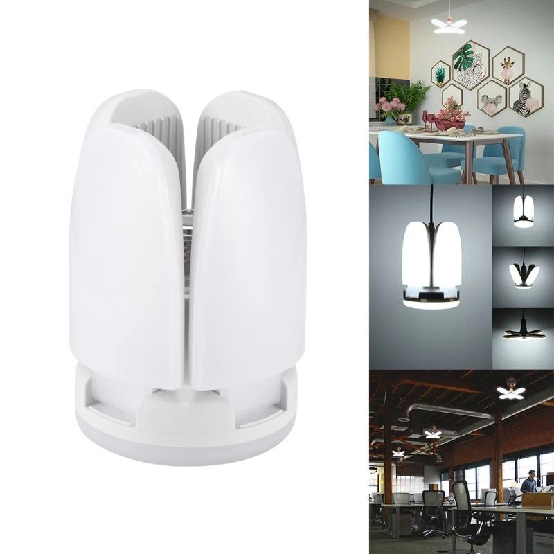 E27 LED Bulb Fan Blade Lamp AC85-265V 28W Foldable Led Light Bulb Lampada For Home Ceiling Light Small Garage Light