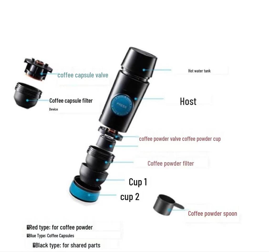 Портативная беспроводная электрическая кофеварка с логотипом - Автоматическая капсульная эспрессо для путешествий и домашнего использования