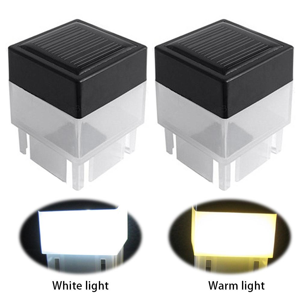 Solar Post Light Modern Fence Deck Lamp Auto On/Off Square Column Fixture Mailbox Lantern for Outside Garden Patio