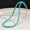 Vintage Turquoise Beaded Necklace Women's Classic Leisure Handmdae Zircon Accessories