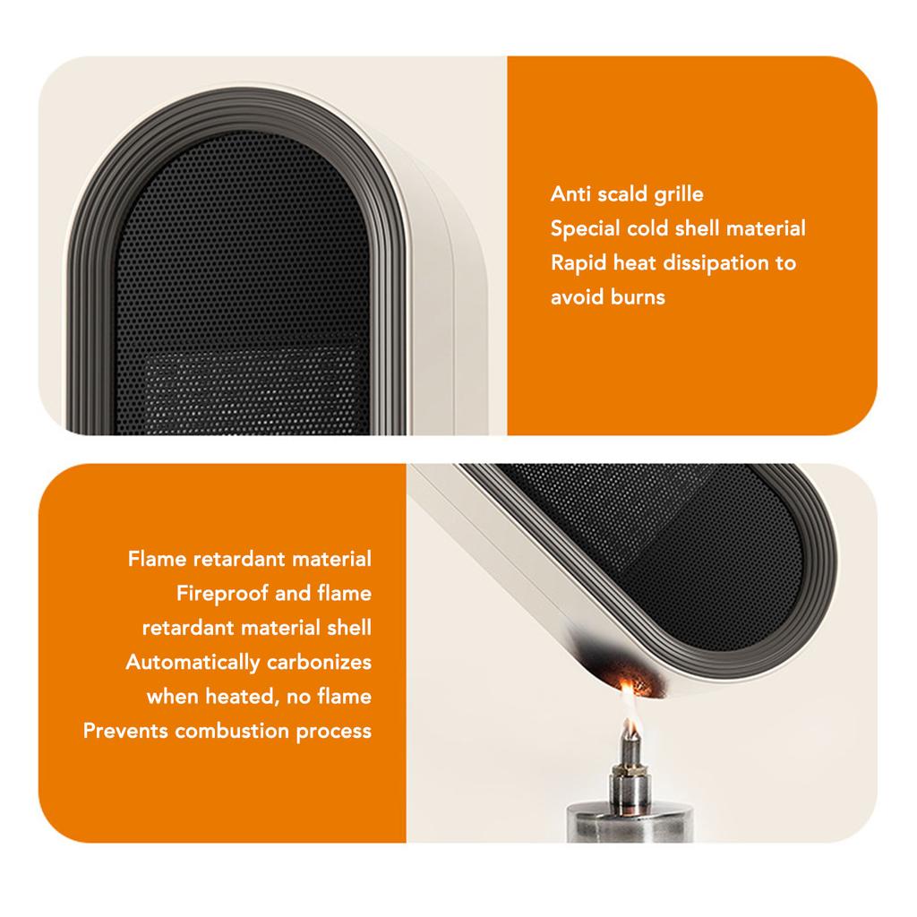 Электрический обогреватель 1200 Вт Защита от опрокидывания Быстрый керамический нагрев PTC Регулируемая температура с таймером Настольный обогреватель