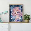 5D DIY Diamond Painting Cartoon Girl Portrait Full Round Diamond Embroidery Mosaic Flowers Cross Stitch Home Wall Decor Crafts