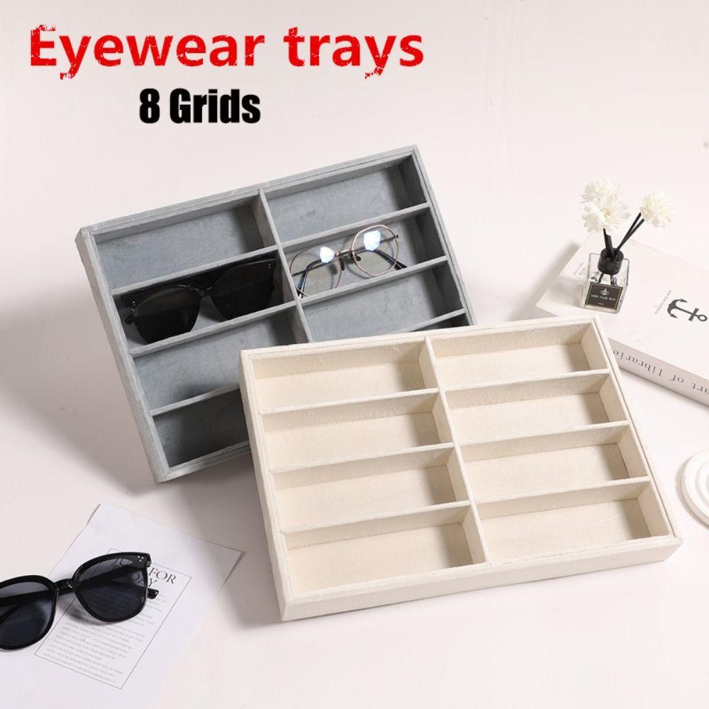 Stackable Sunglass Organizer Beige Grey Eyeglass Display Tray New Glasses Holder for Men Women