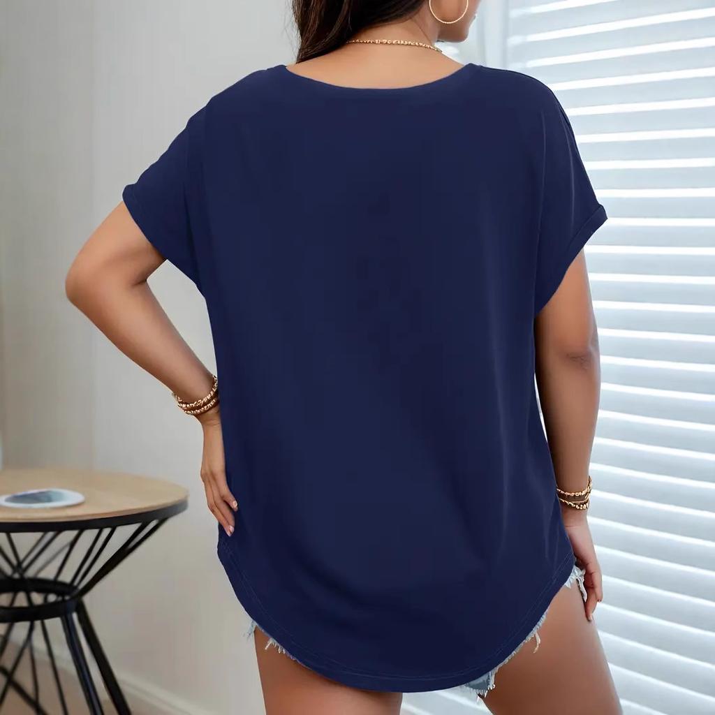 Женская футболка с рукавами «летучая мышь» на пуговицах, большого размера