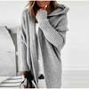 Осень-зима женские свитера с капюшоном с длинным рукавом длинные вязаные свободные женские кардиганы свитера
