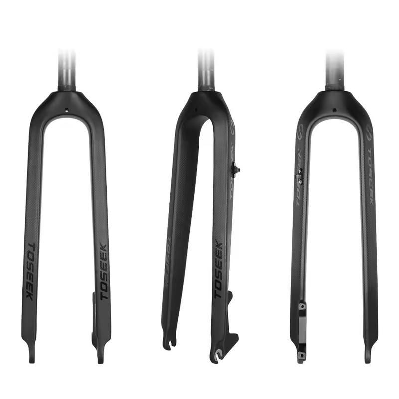 TOSEEK T800 Carbon Fiber Bicycle Front Fork Mountain MTB Bike Fork 26/27.5/29 inch Steerer Tube Straight or Tapered QR 9*100mm
