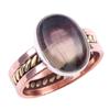 Natural Fluorite Gemstone Handmade 925 Sterling Silver Two Tone Ring S.10 A8A54