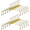 Set of 10 Stainless Steel Underwear Hangers with Clips, Non-Slip, Shape-Retaining, Gold, for Laundry, Pants, and Adults, Children, and Babies, Durable