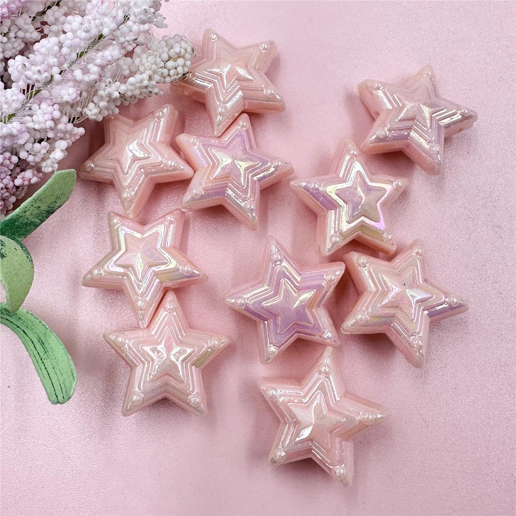 Высококачественная свободная бусина 22,8 мм, модная акриловая красочная пентаграмма, материал ручной работы, 10 шт., изготовление ювелирных изделий своими руками