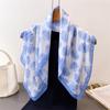 Fresh Ocean Style Printing Simulation Silk Scarf Square Scarf High-End Shawl Versatile Neck Small Square Scarf Headscarf Scarf