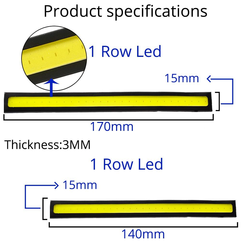 1 шт. Универсальная автомобильная светодиодная лента 12 В 17 см 14 см, 1 ряд, COB, дневные ходовые огни, внешние огни, авто, водонепроницаемая, для стайлинга автомобилей, светодиодная лампа DRL