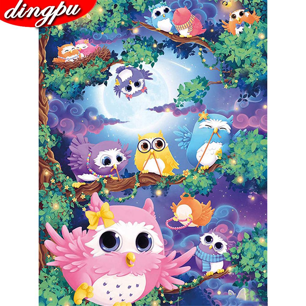 5d Diy Алмазная картина Мозаика Сова Алмазная вышивка Мультфильм Изображение