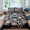 3D Skull Head Bedding Set Terror Pattern Quilt Cover Pillow Case 2 or 3 Pieces DE135 * 2 Halloween Extra Large Soft Home Decoration