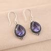 Iolite Gemstone Earrings 925 Sterling Silver Handcrafted Jewelry Gift For Mother EE-164-6