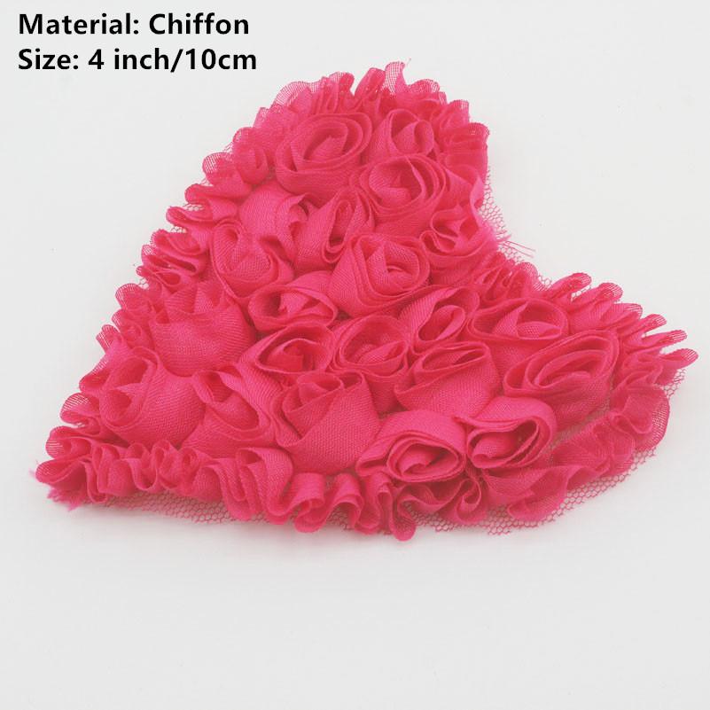 20 шт. Большие шифоновые розы в форме сердца, нашивки для DIY, одежда для маленьких девочек, платье, ромпер, рубашки, швейные украшения, материалы для бантов для волос