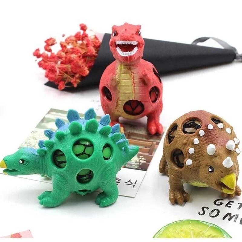 Модель динозавра Виноградный мяч Декомпрессионный гандбол Сенсорное развлечение Сжимание Декомпрессионные игрушки Домашнее украшение Случайный цвет