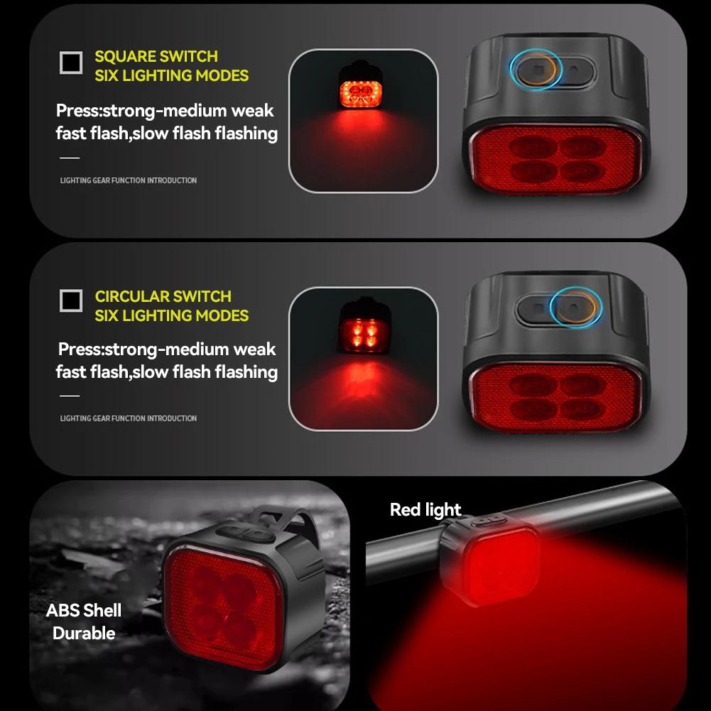 Велосипедный Набор Переднего и Заднего Фонарей Велосипедный Фонарь с USB-зарядкой Передний Фонарь Свет MTB Водонепроницаемый Задний Фонарь Светодиодный Фонарь Велосипедные Запчасти