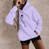 Women's Fashion Casual Fun Print Hooded Sweatshirt Loose Sports Tops Pullover