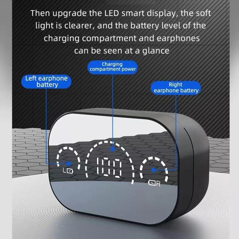 Новая беспроводная Bluetooth-гарнитура с HD-зеркалом, цифровым дисплеем и ручкой, внутриканальные спортивные наушники