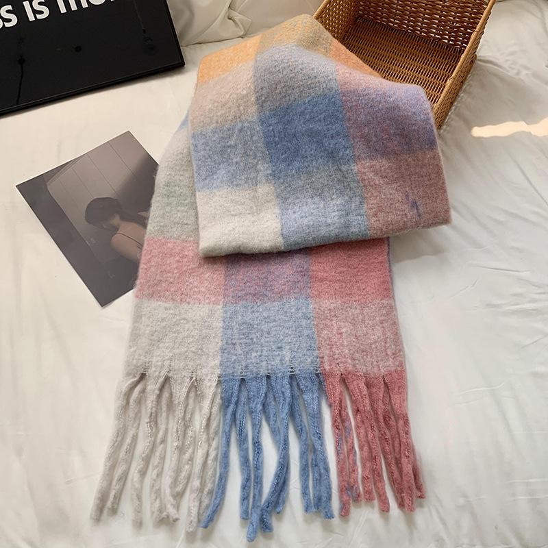 Knitted Scarf Thickened Warm Scarf Women's Winter High-end Warm Scarf Scarf Shawl