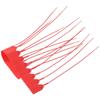 100 Plastic Tamper Seals, Numbered Zip Ties Pull Tite Security Tags Disposable Self Locking Signage 250mm (Red)