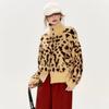 2025 Sweaters Cardigan Autumn Women Leopard Print O-Neck Sweaters Knitting Loose Sweater