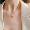 316L Stainless Steel Gold Color Heart Pendant Necklace For Women New Trend Girls Clavicle Chain Jewelry Festive Gifts