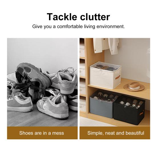Коробка для хранения обуви с прозрачной крышкой, застежка-молния, большая вместимость, несколько отделений, шкаф, органайзер для хранения обуви