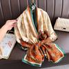 New Silk Scarf Maple Leaf Printing Long Scarf Li Jin Forged Shawl Spring and Autumn Simulation Silk Scarf Light Luxury Fashion Scarf