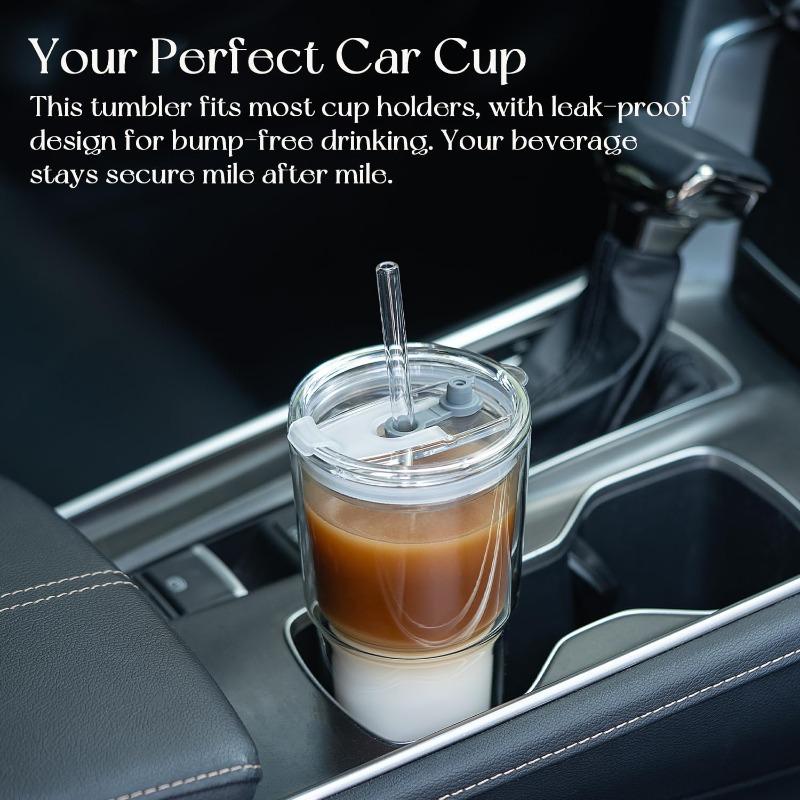 2 шт. стаканы из двойного стекла с крышками и соломинками 590 мл из боросиликатного стекла чашки для матча для воды, холодного матча латте, смузи