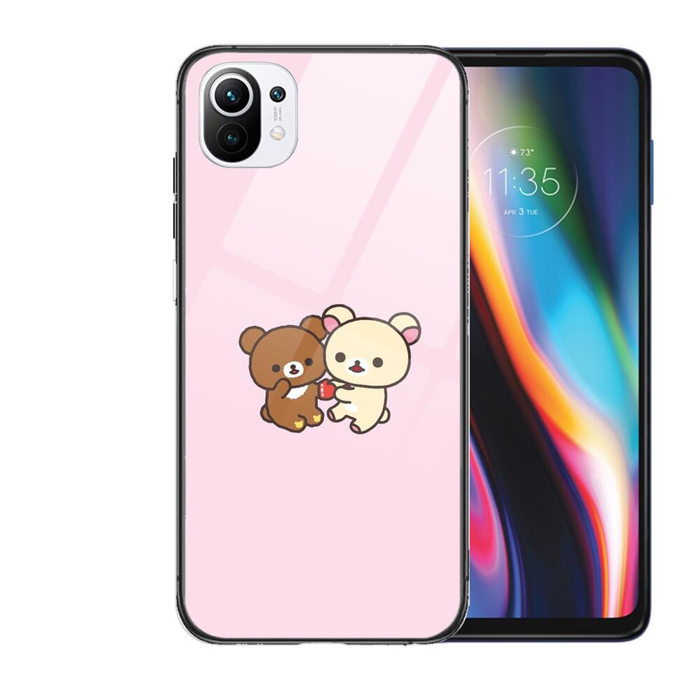 TOPLBPCS милый rilakkuma закаленное стекло чехол для телефона чехол для xiaomi redmi 11 Lite pro Ultra 10T 10 9 8 cc se чехол силиконовые чехлы