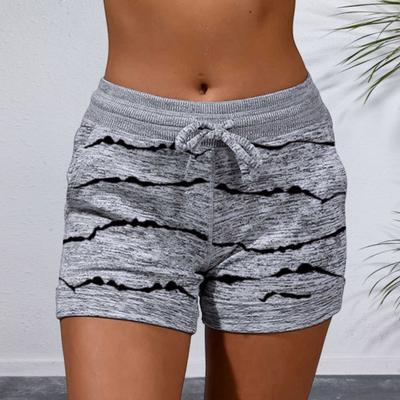 Женские летние пляжные шорты повседневные эластичные спортивные шорты со шнурком средней длины для йоги