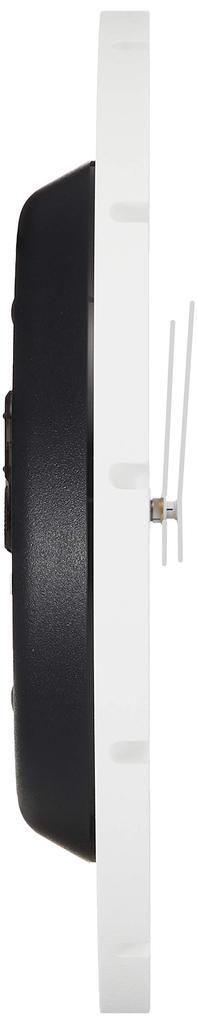 Lemnos Analog Wall Carved Clock, Line, White, NTL10-04C