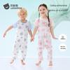 Beitais Unisex Thin Cotton Short Sleeve Pajama Jumpsuit