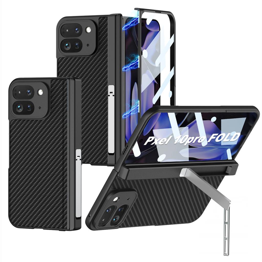 Магнитный шарнир Обычный кожаный чехол для Google Pixel 10 9 Pro Fold Внешний экран Стекло Подставка Бронированный чехол для Pixel 10 Pro Fold Чехол