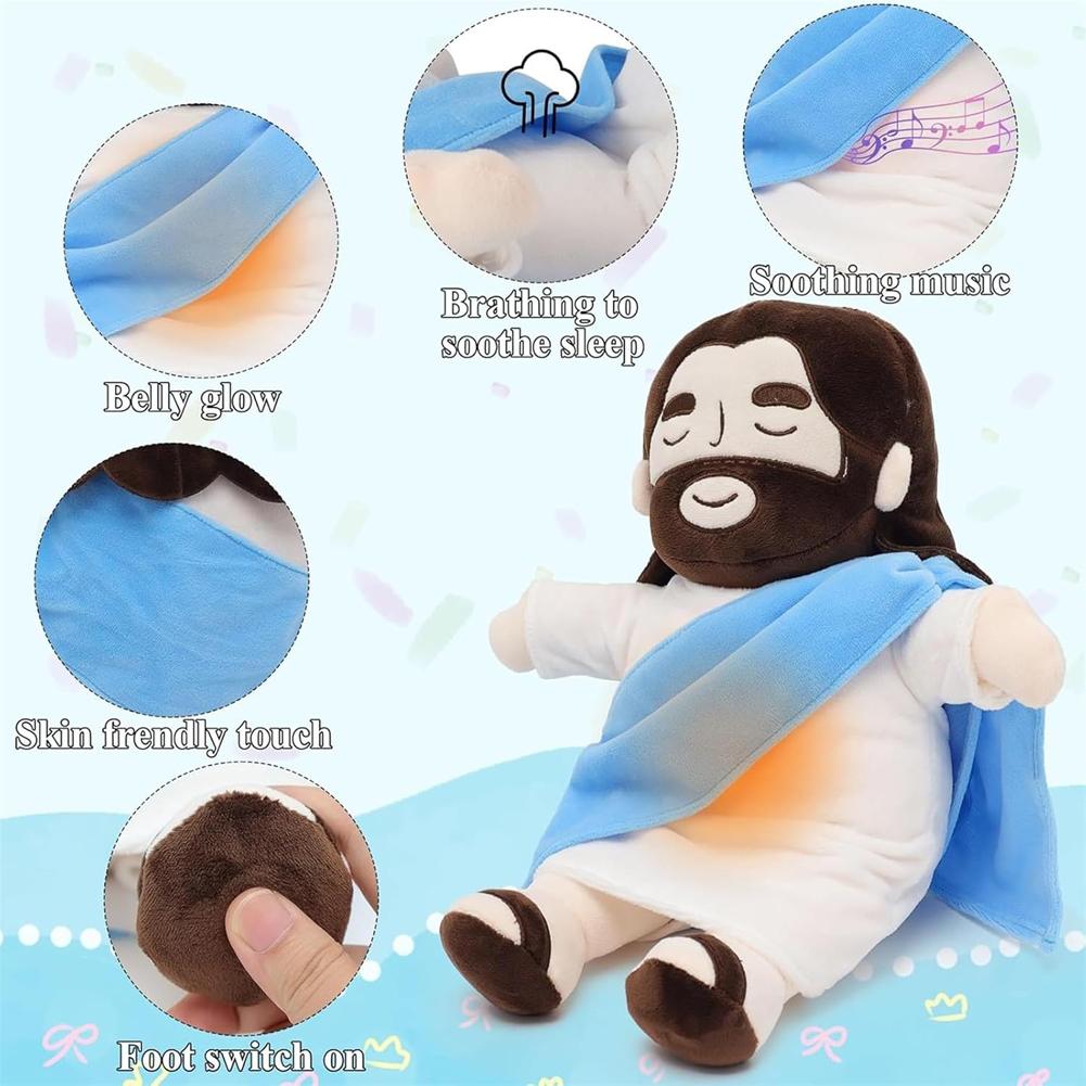 32cm Breath Jesus Soothes Plush Toy Soft Soothing Savior Doll Plushies Comforting Jesus Heart Toy Easter Christmas Gifts for Kid