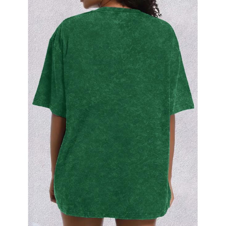 Summer new style sleep puppy letter print snowflake short sleeve shirt T Shirt Top Round neck, light and breathable, suitable for spring, summer, and
