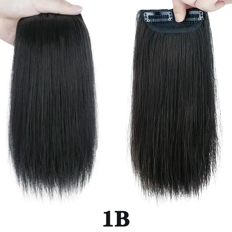 MISS WIG Синтетические короткие прямые волосы гладкие и пушистые 2 клипсы для накладных волос невидимые накладки для накладных волос для женщин повседневные аксессуары