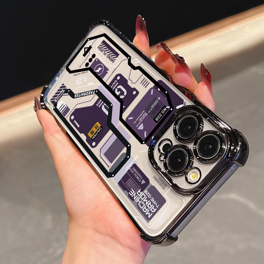 Fashion Mecha Style Phone Case for Samsung Galaxy S26 S25 S24 S23 S22 S21 S20 FE Ultra Plus 5G Anti-drop Transparent Cover