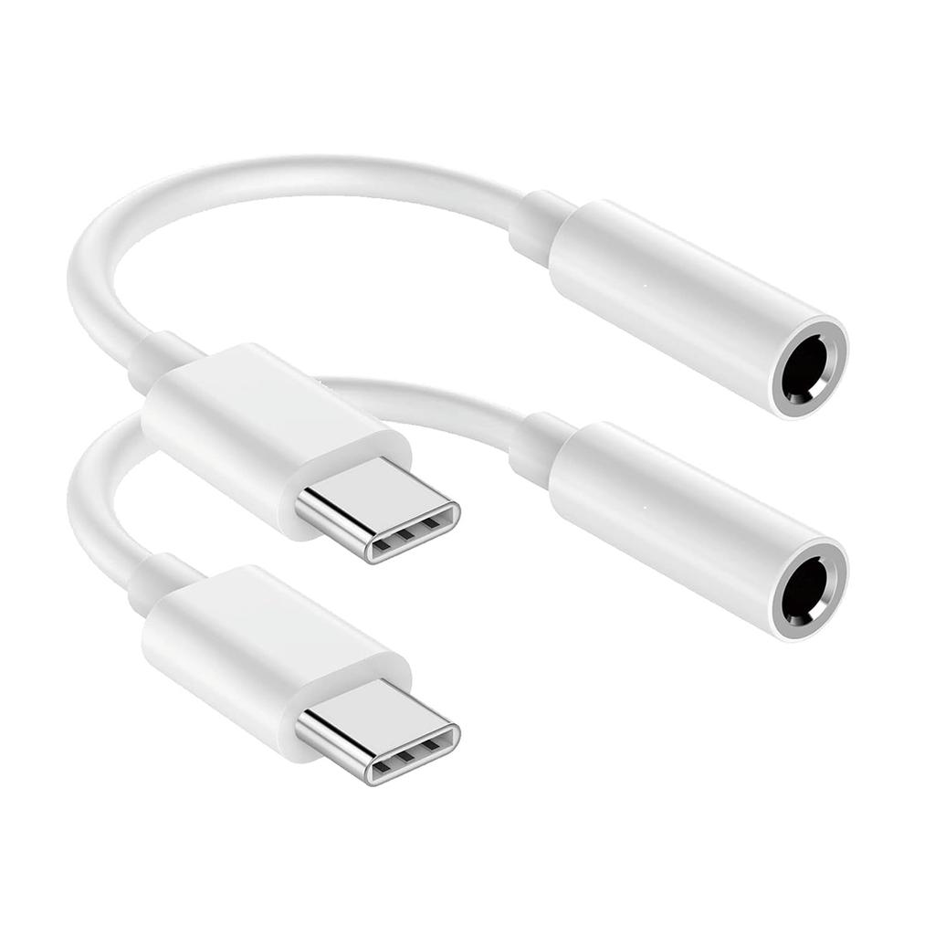 USB Type C to 3.5mm Audio Headphone Jack Adapter (1/2Pack), Aux to USB C Cable Compatible with iPhone Huawei Galaxy Ipad