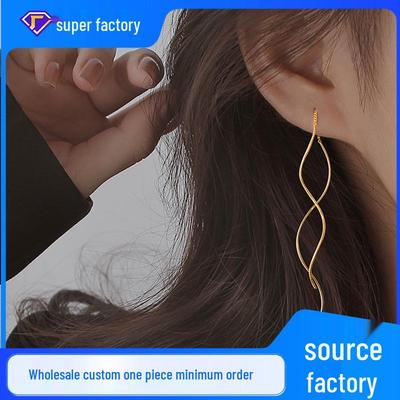 Серьги-продевки с золотой кисточкой для женщин - Элегантный длинный подвесной дизайн