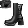 Fashion AIYUQI Women's Winter Boots Genuine Leather 2025 New High Heel Boots Women Natural Wool Warm Winter Mom Boots Women