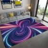 Living Room Carpet 3D Pattern Visual Swirl Style Large Carpet Non-slip Durable Creative Bedroom Floor Mats