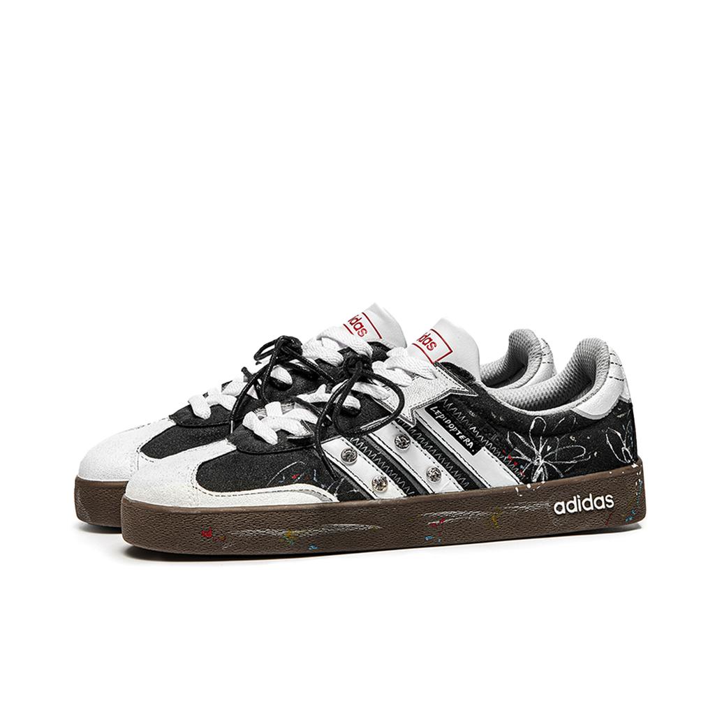 Adidas VL COURT 2.0 IC77 Street Graffiti Abrasion Resistant Abrasion Resistant Low top Skateboard Shoes Unisex HQ1802(Team632-)